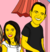 Caricatura Simpson com cenário de fundo