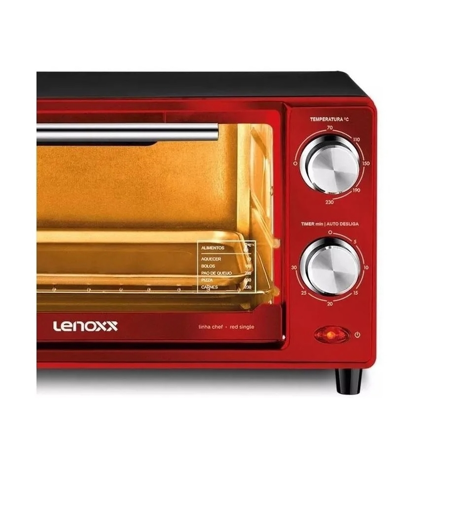 Forno Elétrico Red Single 9 litros PFO307 - lenoxx