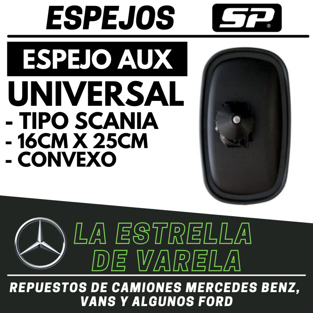 Espejo Retrovisor Para Caravana Universal 190x120mm, 2 Unidades
