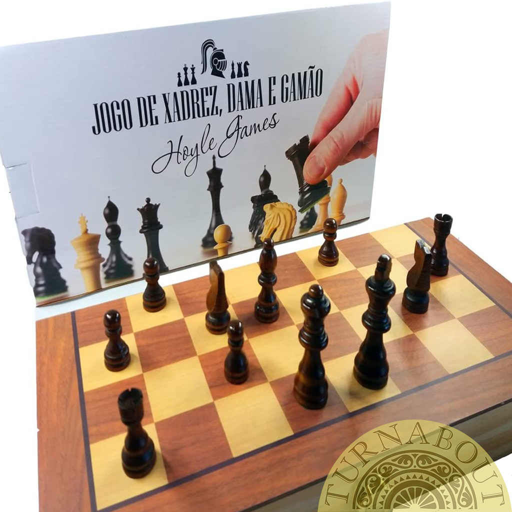 Ogo tabuleiro xadrez dama e gamao 3 em 1 educativo e 1 domino