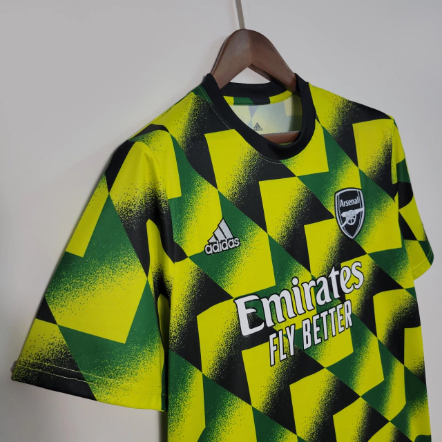 Camisa Flamengo Pré-Jogo 21/22 Adidas Masculina - Amarelo+Verde