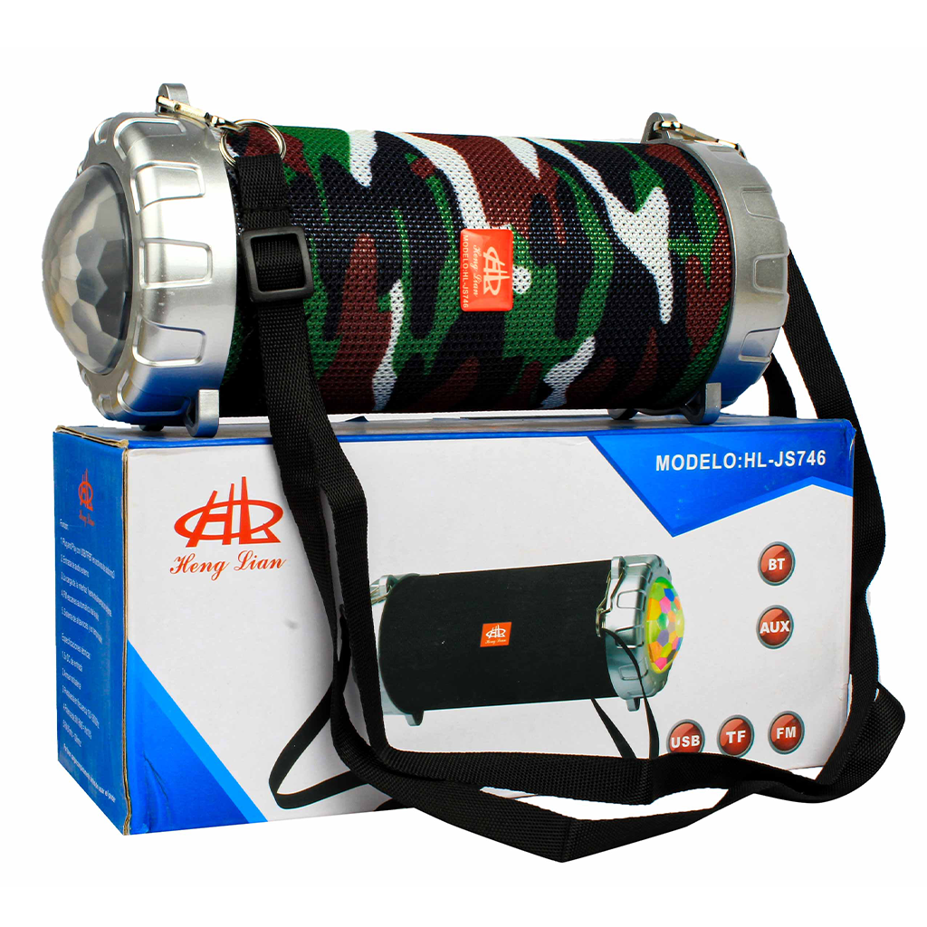 Bocina tubular con domo de luz y correa JS746
