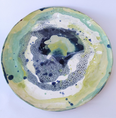 Plato esmaltado 1,5 x 40 cm; apto vajilla