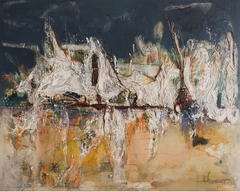 Reflejos de una ciudad enfurecida. 120 x 150