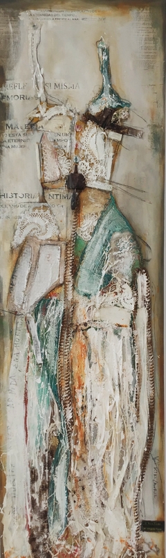 Sola frente al mar. 47 x 157 cm