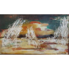 Cielo de tarde enfurecida. 84 x 144.