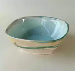Ensaladera cerámica cuadrada esmaltada
