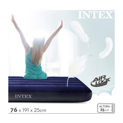 COLCHON INFLABLE DURA-BEAM INTEX 76 X 191 X 25 CM JUNIOR AZUL (64756) en internet