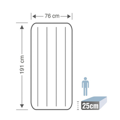 COLCHON INFLABLE CON INFLADOR INTEX 76 X 191 X 25 CM CHICO DOWNY AIRBED 64760 - tienda online
