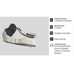 MASAJEADOR DE CUELLO SHIATSU CON CALOR SMART KASSEL - Credihogares