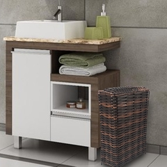 Cesto De Roupa Junco Fino Apartamento Retangular Fibra Sintética - comprar online