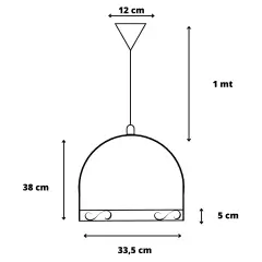 3 Pendentes Lustre Luminária Fibra Junco Meia Esfera - comprar online