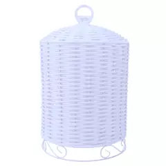 Capa Protetora Para Galão Água Junco 20 L. Branco com Detalhe