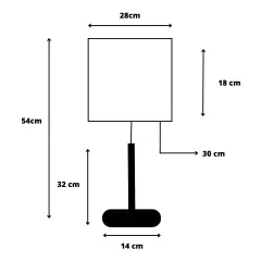 Abajur Madeira Sala Quarto Cúpula Algodão (bege) - comprar online
