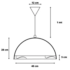 3 Pendentes Lustre Meia Esfera 40 Cm Marina Decorações - comprar online