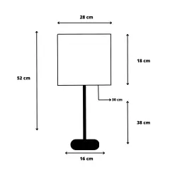 Abajur Sala Quarto Estilo Grande Pé Redondo Preto 50cm Altura com a Cúpula Preta na internet