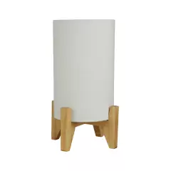 Abajur Quarto Mari Com Suporte Madeira Natural