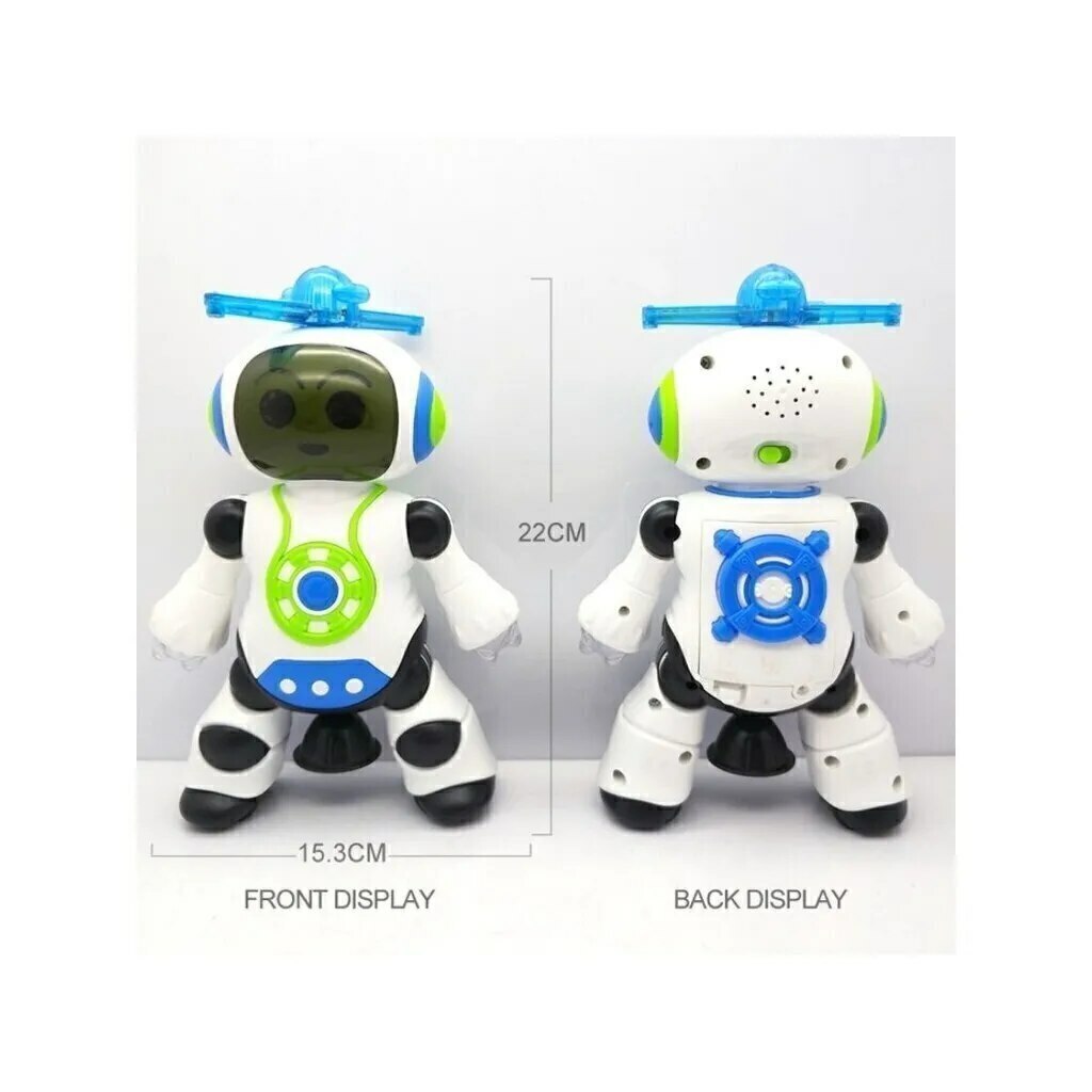 Brinquedo robô de Tambor de bebê, Luz de Rotação de 360°, Projeção
