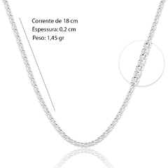 Corrente de Prata Pipoca Diamantada 1,5mm - loja online