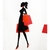 Cortina para Baño Vintage Shopping Time de Chenille <*> - comprar online