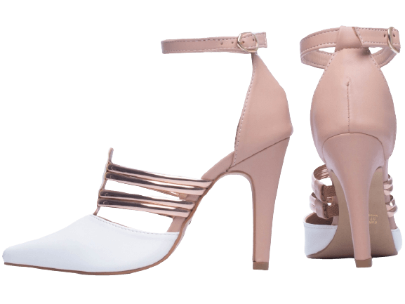Sandália Scarpin Branco Noiva Festa Rosê Salto Médio Luxo Feminino  Confortável Torricelli
