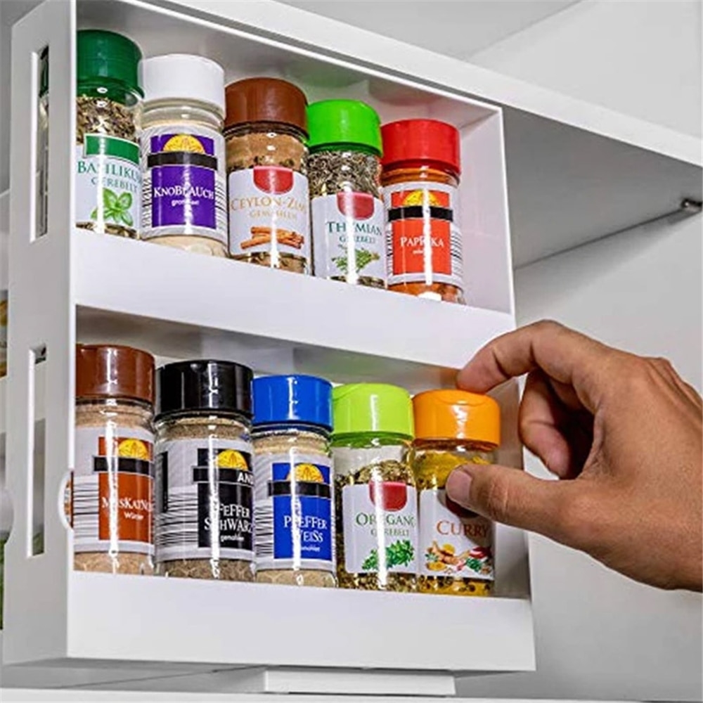 Spice Rack Spice Jars Organizer 360 Rotating Tempero Holder