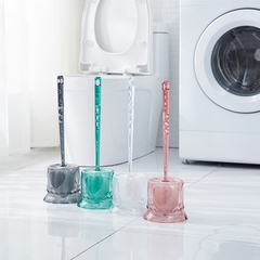 Kit de escova de toalete de cristal criativo com base acrílica