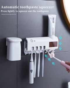 escova Suporte de escova de dentes inteligente uv desinfecção solar + usb carregamento automático - loja online