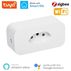 Tomada inteligente tuya wifi zigbee 3.0 tomada de energia em casa inteligente controle voz monitor energia tempo para alexa google
