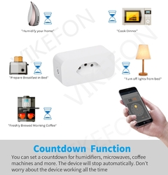 Tomada inteligente tuya wifi zigbee 3.0 tomada de energia em casa inteligente controle voz monitor energia tempo para alexa google - comprar online