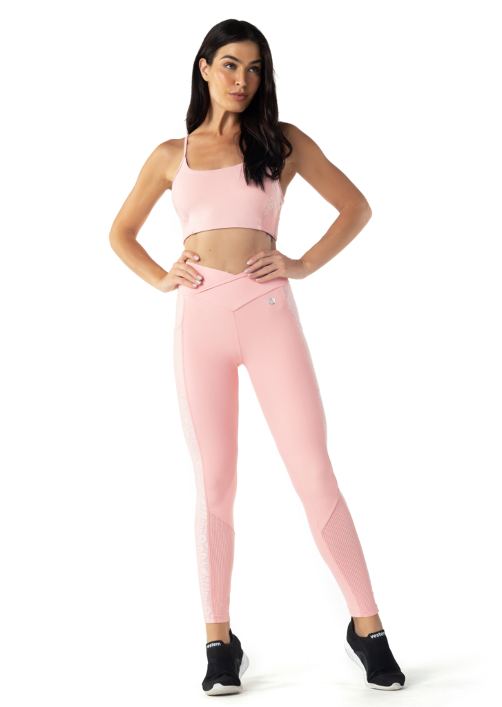 Legging Vestem Cosmos Rosa Romance - Linea Fitness & Beachwear