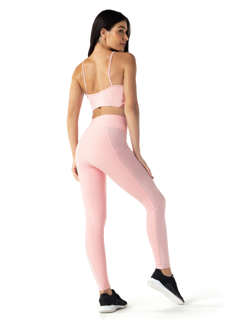 Legging Fusô Caldey Branco E Rosa Romance Fs1053 Vestem Vestem