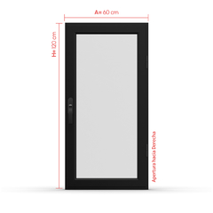 puerta de abrir negra derecha