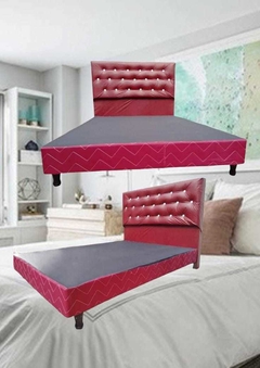 base de sommier 140x190 + respaldo en ecocuero 140x120 - comprar online