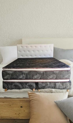 sommier luxury con doble pillow 160x190x30cm resorte - comprar online