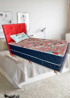 sommier mateo descando 100x190x22cm + respaldo + 1 almohada