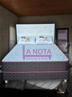 sommier mateo descanso + respaldo + almohadas 140x190x21 cm espuma