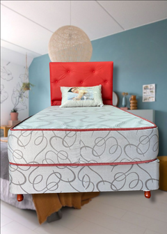 sommier rigido + respaldo + almohada de regalo 100x190x22cm resorte - comprar online