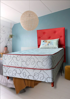 sommier rigido + respaldo + almohada de regalo 100x190x22cm resorte