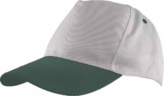 Gorra Lisa 5 Gajos con Abrojo 100% Poliester Blanco c/ Visera Color (LIS504)