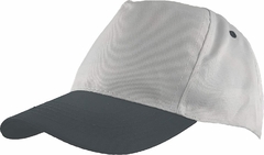 Imagen de Gorra Lisa 5 Gajos con Abrojo 100% Poliester Blanco c/ Visera Color (LIS504)