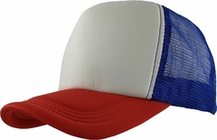 Gorro Trucker Liso visera curva c/frente blanco (GD1196) - Gorros y Sombreros