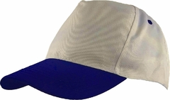Gorra Lisa 5 Gajos con Abrojo 100% Poliester Blanco c/ Visera Color (LIS504) - comprar online