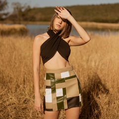 Tamara Cactus Leather Skirt - comprar en línea