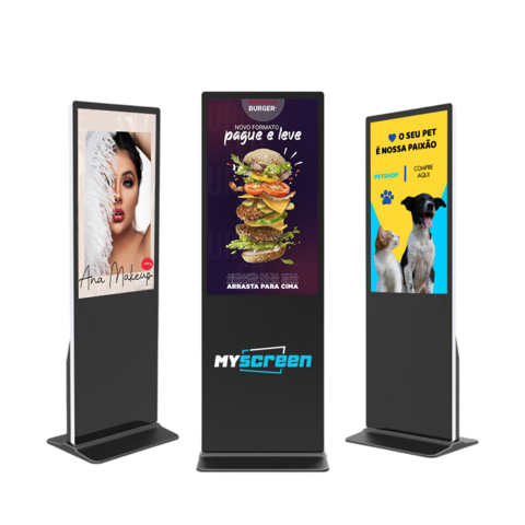 Totem Digital 43 Polegadas c/ Computador Integrado Android - Ultra Slim ...