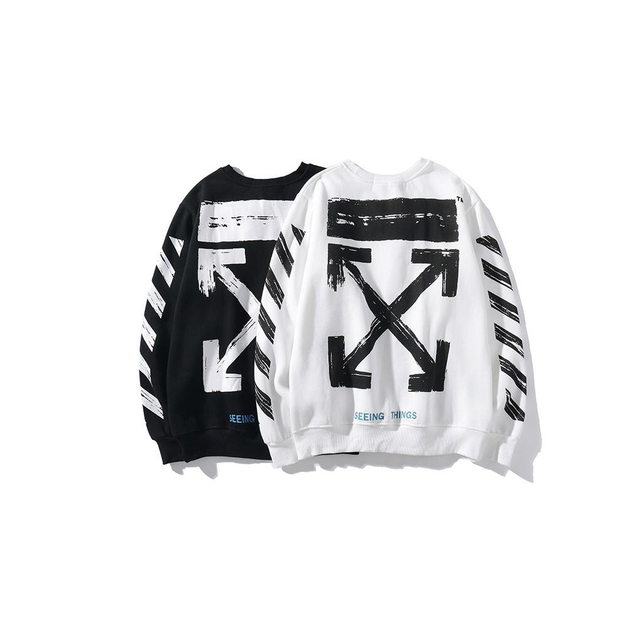 off white abstract arrows moletom com capuz