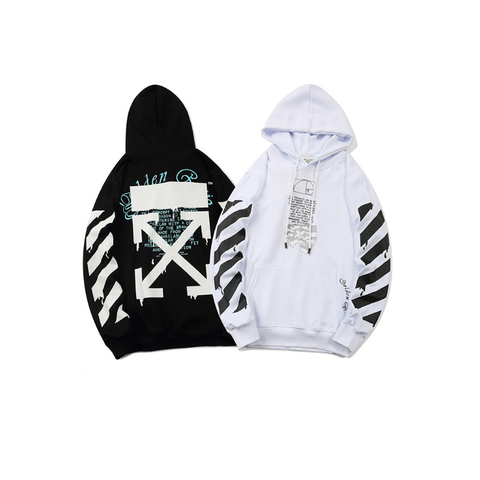 off white abstract arrows moletom com capuz