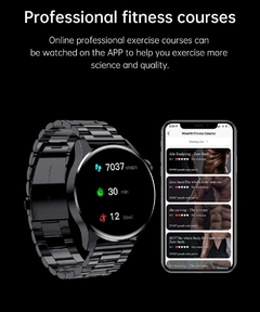 IGE novo Bluetooth Call Smart Watch masculino Full Touch Sport Fitness  Relógios à prova d'água Freqüência cardíaca pulseira de aço Smartwatch  Android iOS