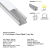 Perfil de aluminio p/ tira LED - Varios modelos 1m y 2m