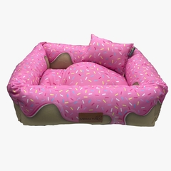 Caminha Para Cachorro Donuts Rosa - P